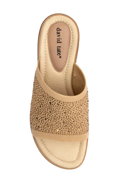 Shop David Tate Premium Slide Sandal In Champagne