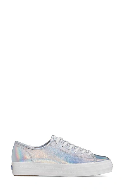 Keds Triple Kick Platform Sneaker In Silver Multi Leather