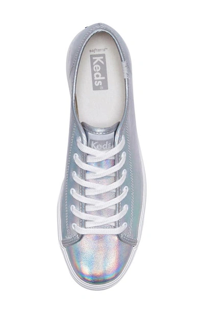 Keds Triple Kick Platform Sneaker In Silver Multi Leather