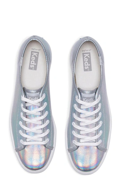 Keds Triple Kick Platform Sneaker In Silver Multi Leather