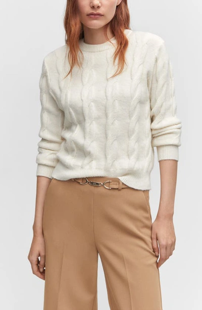 Shop Mango Belt Detail Crop Pants In Medium Brown