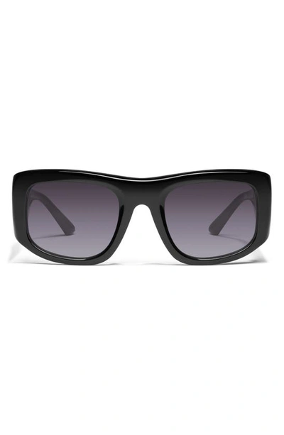 Shop Quay X Guizio Uniform 53mm Square Sunglasses In Black/ Smoke