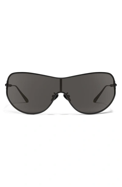 Shop Quay X Guizio Balance 51mm Shield Sunglasses In Matte Black/ Smoke