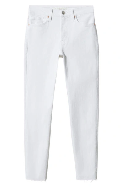 Shop Mango Crop Skinny Jeans In White