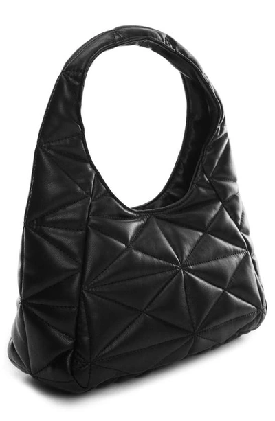 Mango Quilted Shoulder Bag Black In Black