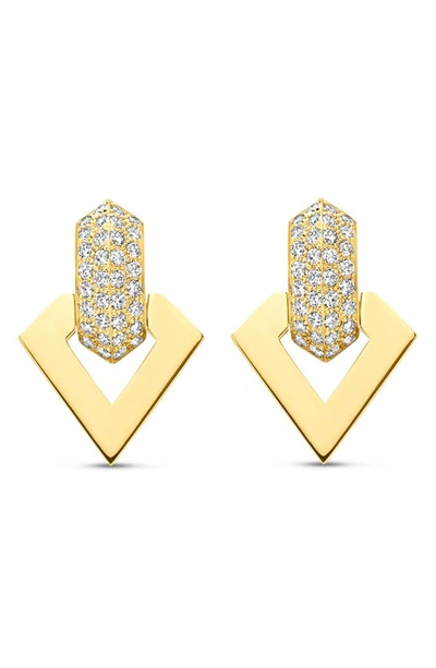 Shop Dries Criel Brute Pavé Diamond Earrings In Gold
