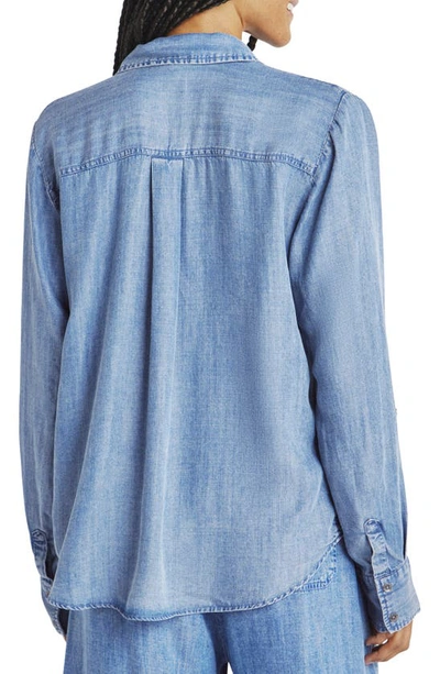 Shop Splendid Reese Chambray Button-up Shirt In Indigo