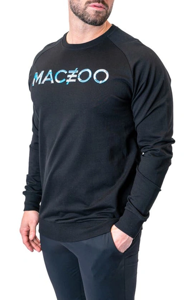 Shop Maceoo Camo Logo Cotton Blend Sweater In Black