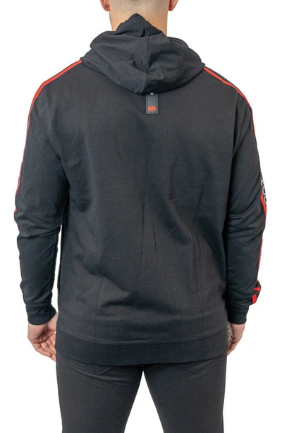 Maceoo Leo Black Hooded Zip-up Sweatshirt In Black