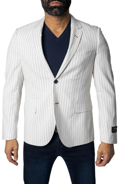 Shop Maceoo Stripe Sport Coat In White