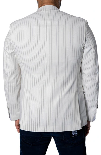 Shop Maceoo Stripe Sport Coat In White