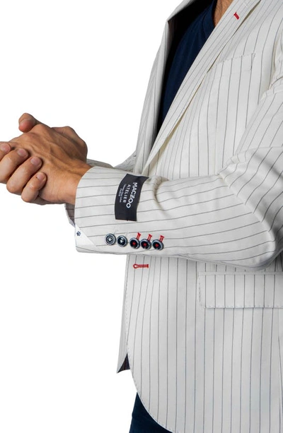 Shop Maceoo Stripe Sport Coat In White