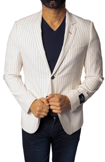 Shop Maceoo Stripe Sport Coat In White