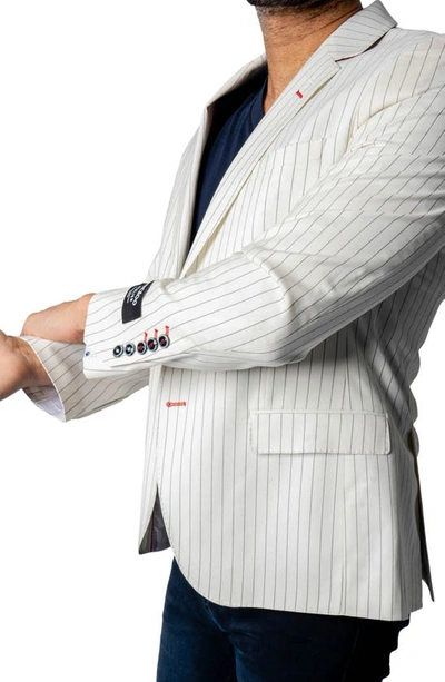 Shop Maceoo Stripe Sport Coat In White