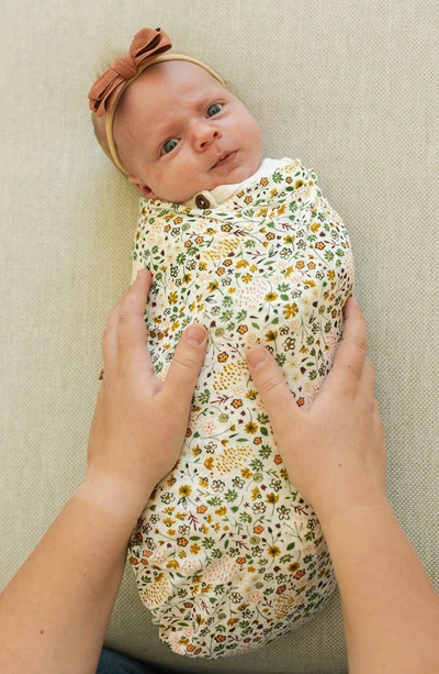 Shop Little Unicorn Stretch Knit Swaddle In Pressed Petals