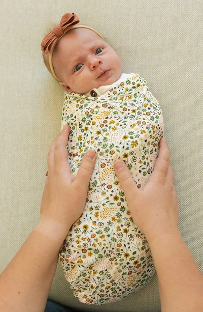 Little Unicorn Stretch Knit Swaddle In Pressed Petals