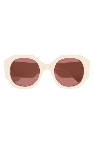 Shop Chloé 53mm Round Sunglasses In Ivory