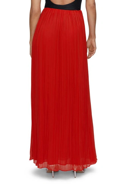 Shop Mango Pleated Maxi Skirt In Red