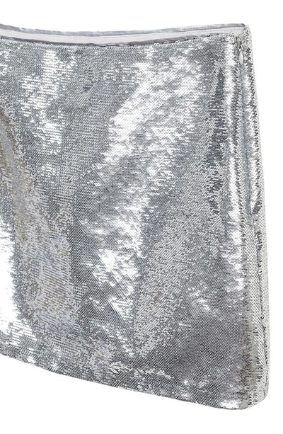 Shop Mango Sequin Miniskirt In Silver