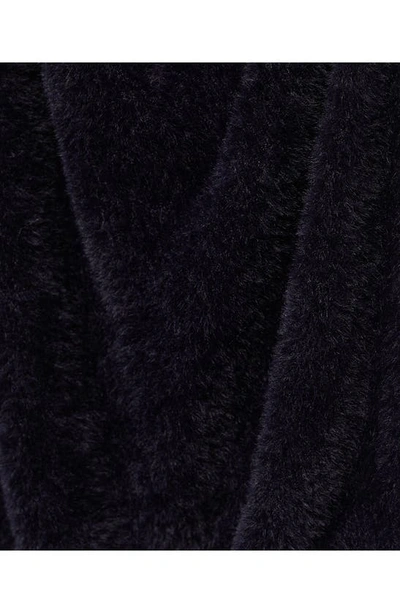 Mango Fur-effect Off-the-shoulder Sweater Black In Black