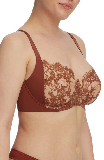 Skarlett Blue Entice Underwire Full Coverage Bra In Clay/ Nylon