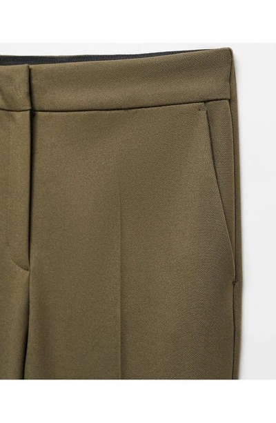 Mango High Waist Skinny Pants In Green