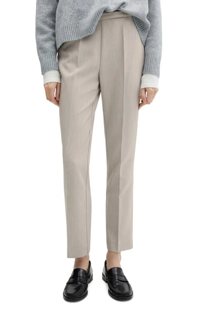 Shop Mango Belted Straight Leg Pants In Grey