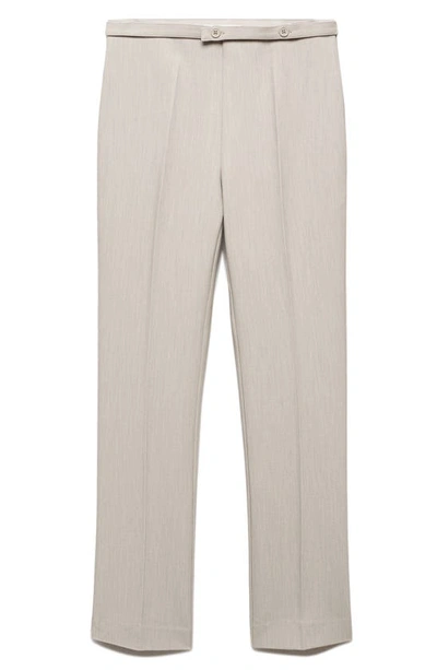 Mango Belted Straight Leg Pants In Grey