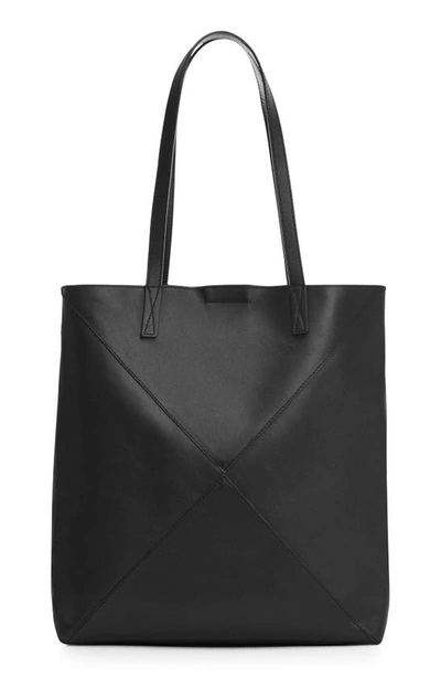 Shop Mango Leather Shopper In Black