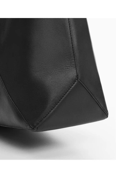 Shop Mango Leather Shopper In Black