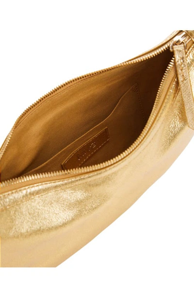 Shop Mango Leather Shoulder Bag In Gold
