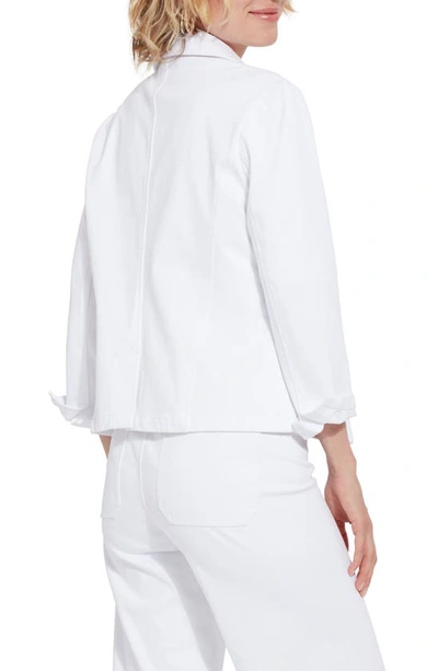 Shop Lyssé Della Denim Crop Blazer In White