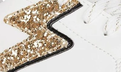 Shop Geox Kids' Mikiroshi Glitter Water Resistant Platform Sneaker In White/black