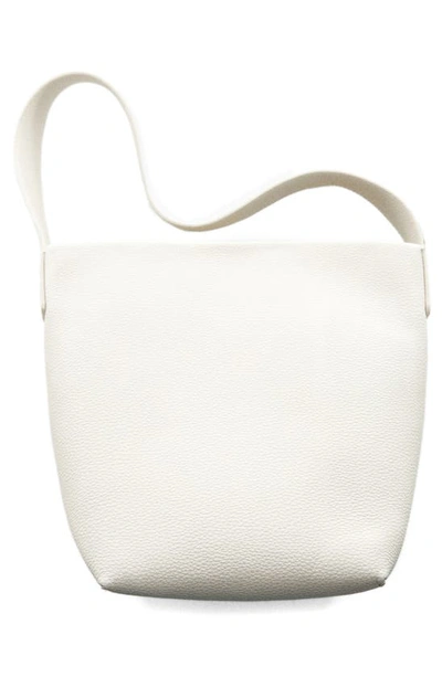 Shop Mango Faux Leather Bucket Bag In Off White