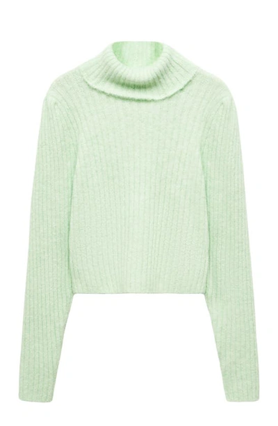 Mango Women's Turtleneck Knitted Sweater In Green Apple