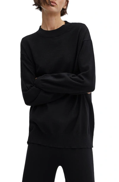 Shop Mango Mock Neck Sweater In Black