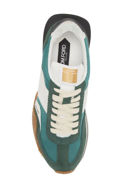 Tom Ford Men's James Fabric And Suede Low-top Sneakers In Pine Green