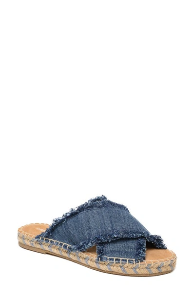 Shop Minnetonka Pepper Espadrille Slide Sandal In Blue Denim