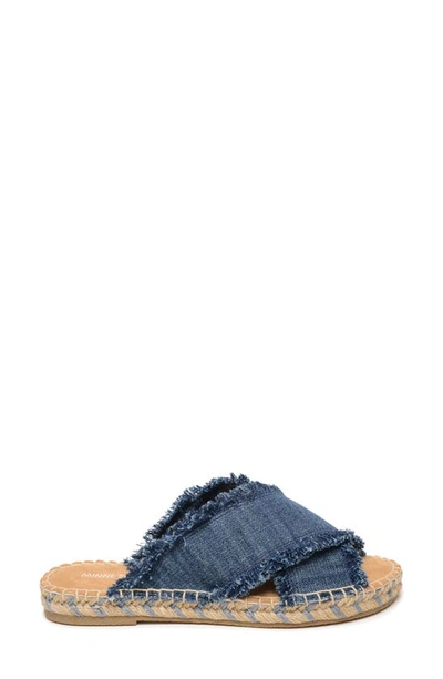 Shop Minnetonka Pepper Espadrille Slide Sandal In Blue Denim