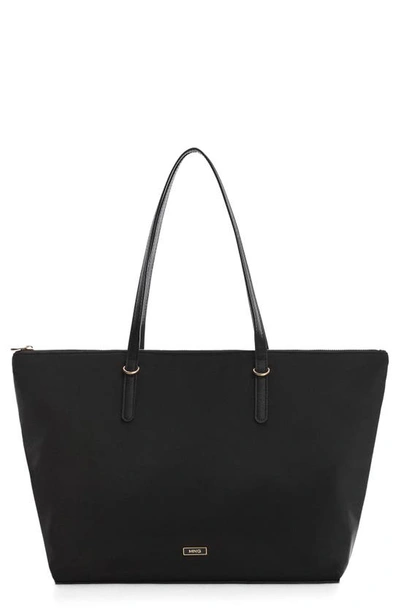 Shop Mango Recycled Polyester Shopper In Black