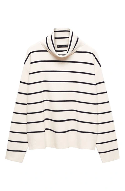 Shop Mango Perkins Stripe Oversize Sweater In Navy