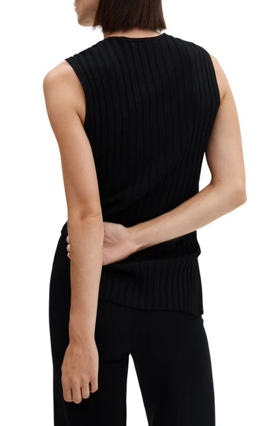 Mango Rib Sweater Tank In Black