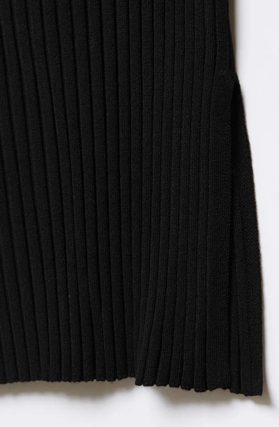 Mango Rib Sweater Tank In Black