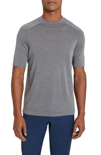 Shop Jack Victor Victoria Cotton & Silk T-shirt In Light Grey