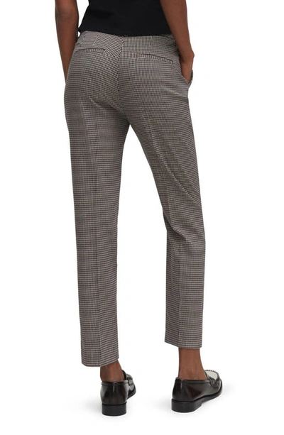 Mango Houndstooth Skinny Ankle Suit Pants In Blue