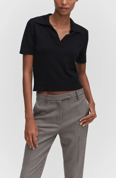 Mango Houndstooth Skinny Ankle Suit Pants In Blue