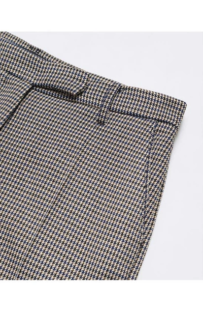 Mango Houndstooth Skinny Ankle Suit Pants In Blue