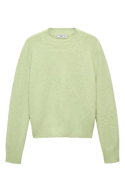 Shop Mango Funnel Neck Sweater In Pastel Green