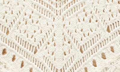 Shop Mango Openwork Lace Cable Stitch Sweater In Ecru