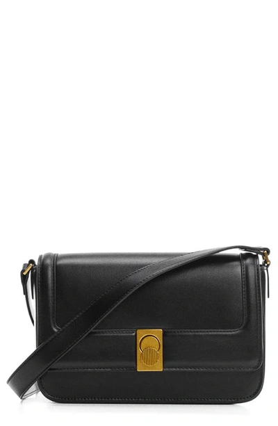 Shop Mango Faux Leather Crossbody Bag In Black